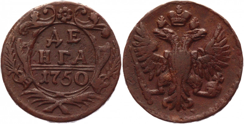 Russia Denga 1750 
Bit# 360; Conros# 220/34 220/35; Copper 7,27g.; Elizabeth; V...