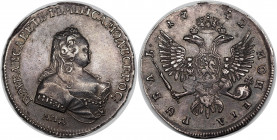 Russia 1 Rouble 1742 ММД R1
Bit# 107 R1; Conros# 65/460 R1; Silver; "Eagle of Ioann Antonovitch"; AUNC