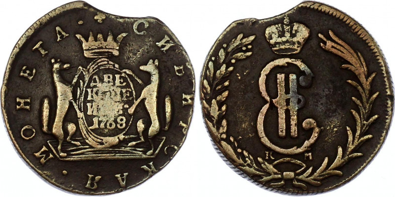 Russia - Siberia 2 Kopeks 1768 КМ Error
Bit# 1100; Copper 12.33g; Clipped