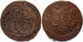 Russia 5 Kopeks 1782 EM
Bit# 633; Conros# 180/44; Copper 51,38g.; Catherine II; VF-XF