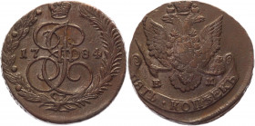Russia 5 Kopeks 1784 EM
Bit# 635; Conros# 180/46; Copper 53,86g.; Catherine II; VF-XF