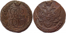 Russia 5 Kopeks 1795 ЕМ
Bit# 649; Conros# 180/69; Copper 46.48g.; UNC