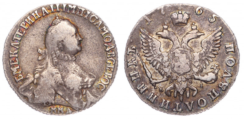 Russia Polupoltinnik 1765 ММД EI 
Bit# 140; Silver; 1 Rouble by Petrov