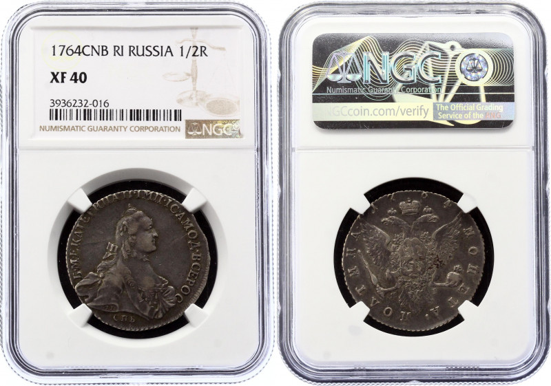 Russia Poltina 1764 СПБ ЯI NGC XF40
Bit# 274; 3 R by Petrov; Conros# 110/4; Sil...