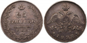 Russia 25 Kopeks 1827 СПБ НГ
Bit# 124; Silver 5,18g.; XF