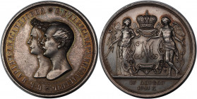 Russia Silver Marriage Medal 1841 H.GUBE.FECIT R1
Bit# 903 (R1); Silver 27,4g.; Marriage of Alexander II and Maria Alexandrovna.