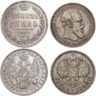 Russia 2 x 1 Rouble 1853 - 1892
Bit# 231 - 76; Conros# 79/117 - 81/20; Silver; Nicholas I - Alexander III; VF-XF