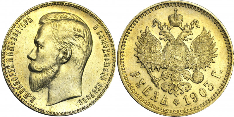 Russia 1 Rouble 1903 АР R
Bit# 57 R; Silver 19,99g.; Mint Luster; Golden patina...