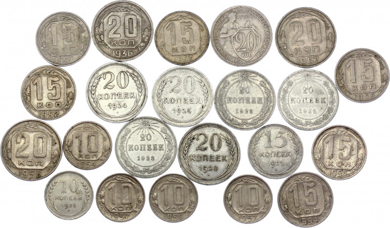 Russia - USSR Lot of 23 Coins 1923 - 1957
With Silver; Various Dates & Denomina...