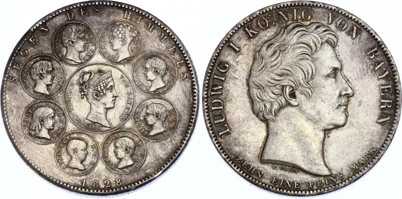 German States Bavaria Konventionstaler 1828
KM# 734; Silver; Ludwig I; Geschich...