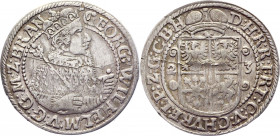 German States Brandenburg 1/4 Taler (Ort) 1623
KM# 86.7; Olding# 41; Marienburg# 1436; Silver 5,23g.; Georg Wilhelm; Mint Königsberg; VF