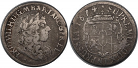 German States Brandenburg 18 Groschen (1/5 Taler) 1674 HS
KM# 431; Silver 5,45g.; Friedrich Wilhelm; VF