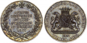 German States Bremen 1 Taler 1865 B
KM# 248; Silver; 2nd German Shooting Festival; UNC with Amazing Patina!