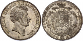 German States Brunswick-Wolfenbüttel 2 Taler (3-1/2 Gulden) 1855 B
KM# 1140; Welter# 3089; AKS# 73; J. 251; Kahnt# 157; Dav. 633; Silver 36,75g.; Wil...