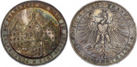 German States Frankfurt Taler 1863
KM# 372; J. 52; AKS# 45; Kahnt# 172; Dav. 654; Silver 18,34g.; Assembly of Princes; UNC toned