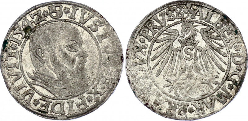 German States Prussia 1 Groschen 1542
MB# 3; Silver; Albrecht of Prussia