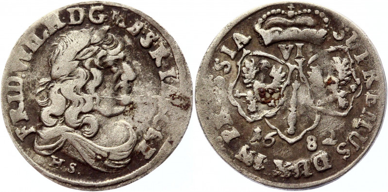 German States Prussia 6 Gröscher 1682 HS
Schrötter# 1792; Silver 3,23g.; Friedr...