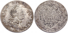 German States Prussia 1/3 Taler 1774 A
KM# 329; Olding# 76; Schrötter# 539; Silver 7,82g.; Friedrich II; Mint: Berlin; VF-XF