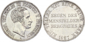 German States Prussia 1 Taler 1827 A
KM# 417; Silver; "Mining Taler"; Friedrich Wilhelm III.; Mintage 50,000 Pcs Only!; XF+