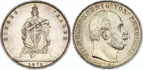 German States Prussia 1 Taler 1871 A
KM# 500; Silver; Victory over France; UNC- with minor hairlines