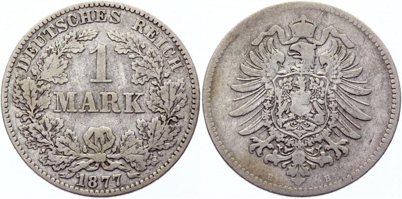 Germany - Empire 1 Mark 1877 D Key Date
KM# 7; Silver 5,33g.; VF