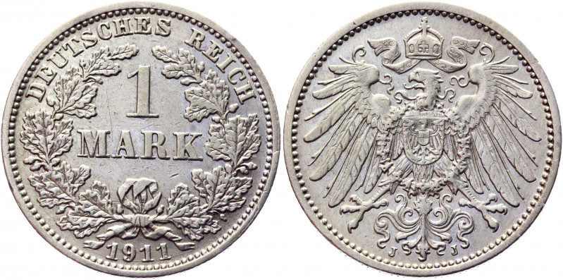 Germany - Empire 1 Mark 1911 J
KM# 14; Silver 5.51g.; UNC