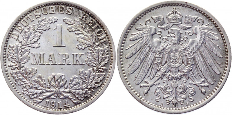 Germany - Empire 1 Mark 1914 A
KM# 14, AKS# 2, J# 17, Schön DM# 18; Silver