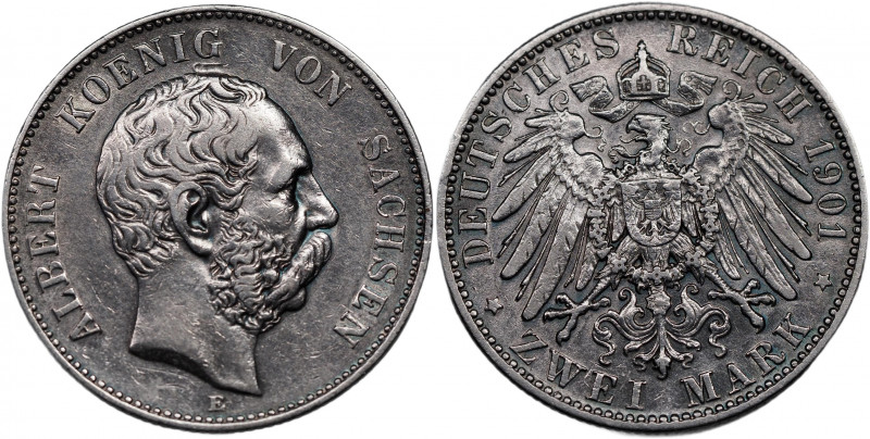 Germany - Empire Saxony-Albertine 2 Mark 1901 E
KM# 1245; Silver 11,04g.; Alber...