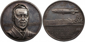 Germany - Weimar Republic "Dr. Hugo Eckener" Silver Medal 1924
Kaiser# 449; Silver 15,47g.; Dr. Hugo Eckener; Flying to America by Airship; UNC