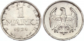 Germany - Weimar Republic 1 Mark 1924 A
KM# 42; Silver; UNC