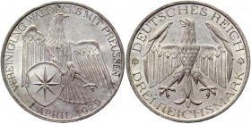Germany - Weimar Republic 3 Reichsmark 1929 A
KM# 62; Silver 14,91g.; Waldeck-Prussia Union; AUNC-UNC