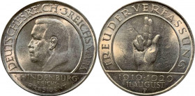 Germany - Weimar Republic 3 Reichsmark 1929 F
KM# 63; Silver 15g; UNC