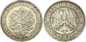 Germany - Weimar Republic 5 Reichsmark 1932 A
KM# 56; Silver; XF+/aUNC-