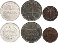 Germany - Weimar Republic Lot of 3 Coins 1923 - 1932
Various Denominations, Dates & Motives