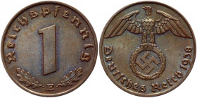 Germany - Third Reich 1 Pfennig 1938 E
KM# 89; Bronze 1.98g.; UNC
