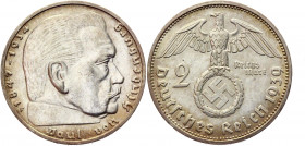 Germany - Third Reich 2 Reichsmark 1939 F
KM# 93; Silver 7.98g.; UNC