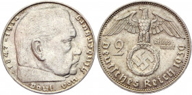 Germany - Third Reich 2 Reichsmark 1939 J
KM# 93; Silver 7.92g.; UNC