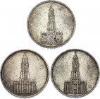 Germany - Third Reich 3 x 5 Reichsmark 1934 - 1935 A,F
KM# 83; Silver