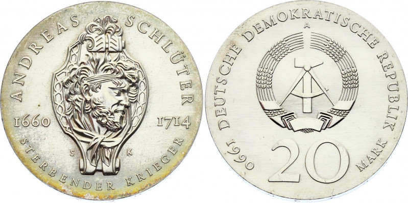 Germany - DDR 20 Mark 1990 A
KM# 138; Silver; 275th Anniversary of Death of A. ...