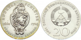 Germany - DDR 20 Mark 1990 A
KM# 138; Silver; 275th Anniversary of Death of A. Schlüter; UNC