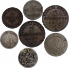 Germany Lot of 7 Coins 1762 - 1891
With Silver; Various States, Dates & Denominations