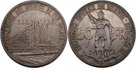 Belgium 50 Franc 1935
KM# 106, Schön# 71; Silver 20,02g.; Léopold III; Brussels World's Fair 1935; UNC