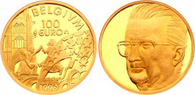 Belgium 100 Euro Gold Medal 1996
Gold 8,52g.; Albert II; Proof