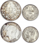 Bulgaria 50 Stotinki & 1 Lev 1891
KM# 12,13; Silver; Ferdinand I
