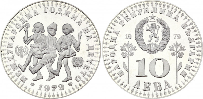 Bulgaria 10 Leva 1979
KM# 104; Silver Proof; International Year of the Child