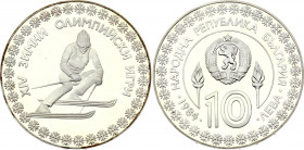 Bulgaria 10 Leva 1984
KM# 146; Silver Proof; XIV Winter Olympic Games, Sarajevo 1984