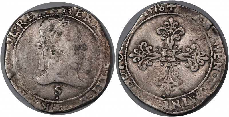 France 1 Franc 1578 S
Dupl. 1130; Ci. 1427; Laf. 970; Silver 13,9g.; Henri III ...