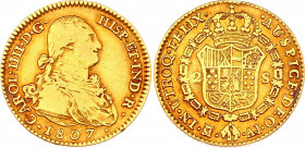 Spain 2 Escudo 1807 AI
KM# 435.1; Gold (.875) 6,77g; Charles IV; Mint: Madrid; VF