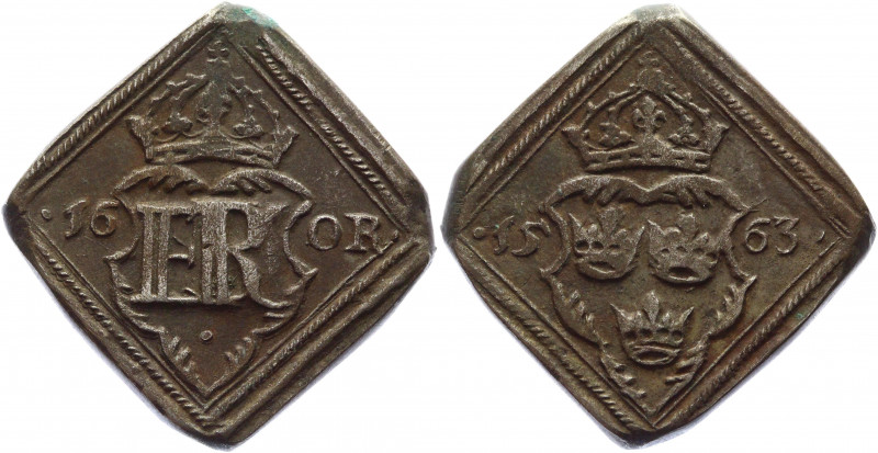 Sweden 16 Ore 1563 Klippe
Ahlström# 44a; Silver 23,73g.; Eric XIV (1560-1568); ...