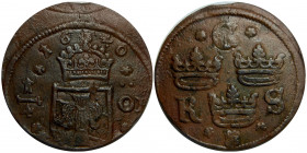 Sweden 1/4 Ore 1640
Alstrem# 127; Copper 10,8g.